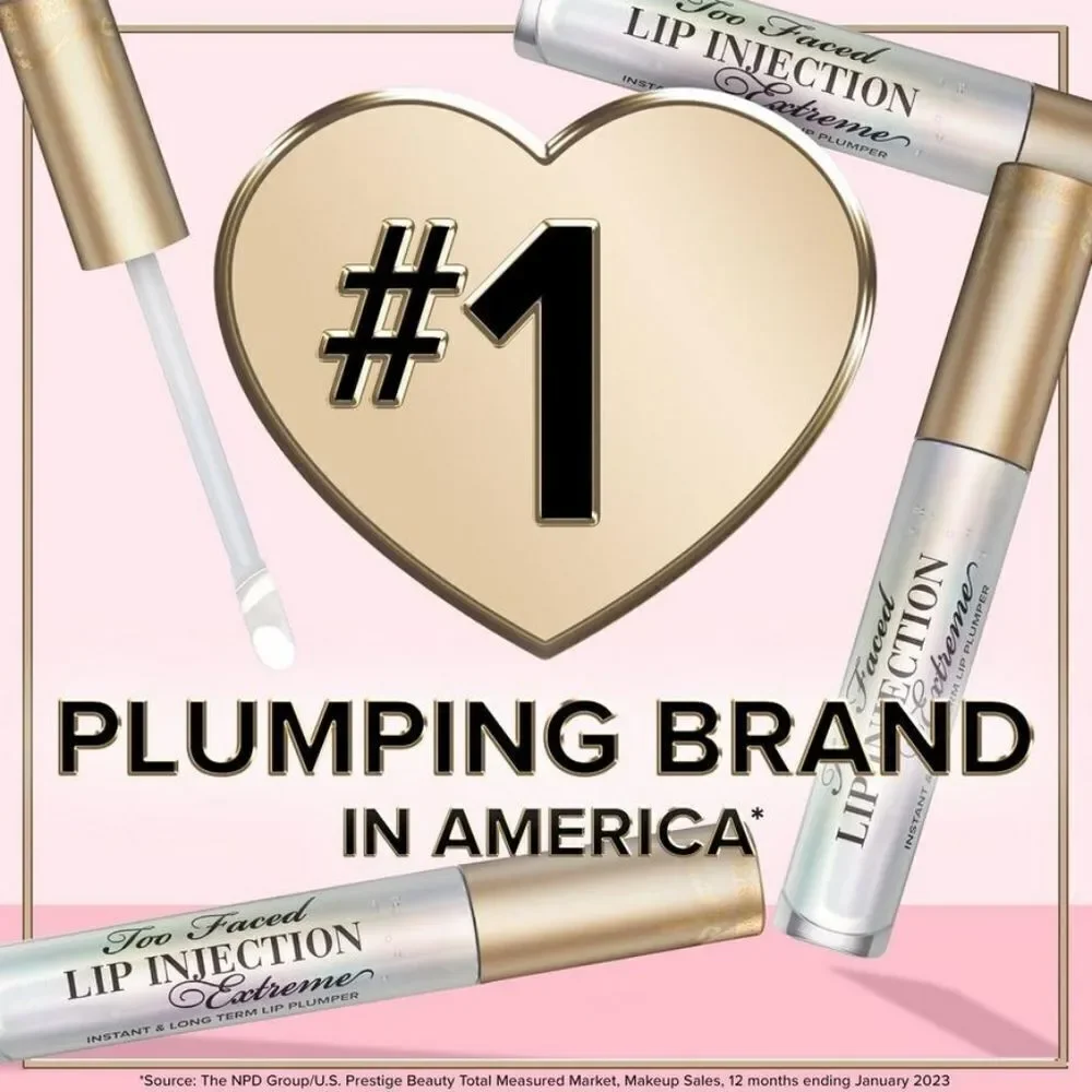 New Too Faced Lip Injection Extreme Hydrating Lip Plumper Gloss Strawberry Kiss